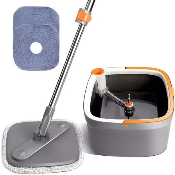 Комплект швабра з відром для миття підлоги Mop with bucket K10 , з віджиманням / Складна швабра