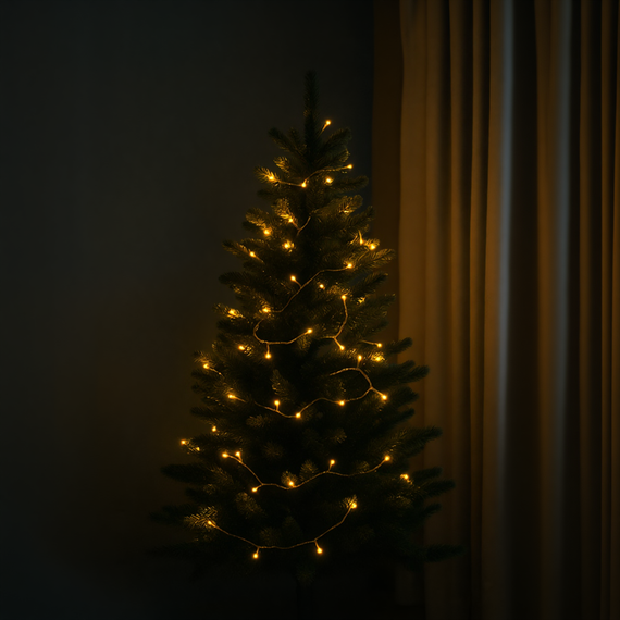 Новорічна гірлянда кімнатна нитка 10 м 120 LED чорний провід Жовтий W120LED10MBY | Зображення 1