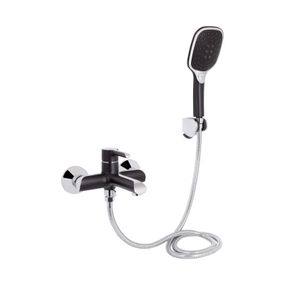 Смеситель для ванны Qtap Grand (c душевым гарнитуром) QTGRABCR006 Chrome/Black