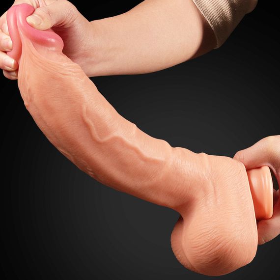 Фалоімітатор - Dual-Layered Silicone Cock 12" Flesh Sex Aura | Зображення 3