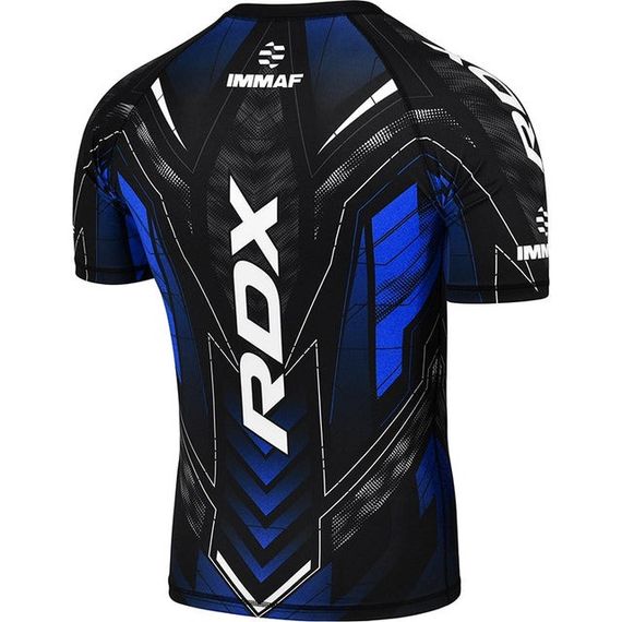 Рашгард RDX на короткий рукав, одобренная IMMAF, Черно синий XL | Зображення 1