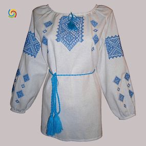 Рубашка Украинская вышиванка 523 цвет белый размер XХL/3XL