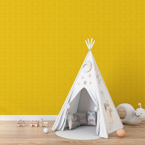 3D панель самоклеюча 700х770х7мм цегла Жовтий (010-7) SW-00000049 | Зображення 4