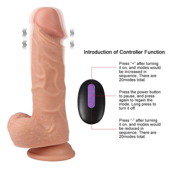 Фалоімітатор з вібрацією "Solo Remote 20", 20 режимів вібрації Sex Aura | Зображення 6
