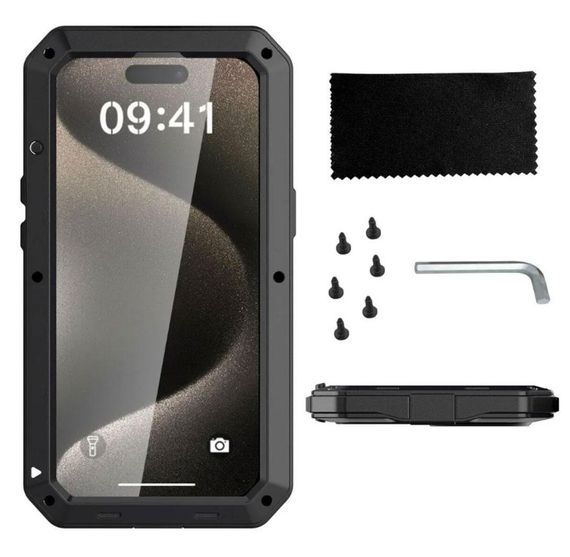 Противоударный чехол Primo Doom Armor для смартфона Apple iPhone 15 Pro Max - Black | Зображення 1