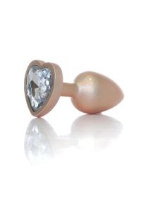 Анальна пробка - Jewellery Pearl Gold Heart Plug Clear S sexstyle
