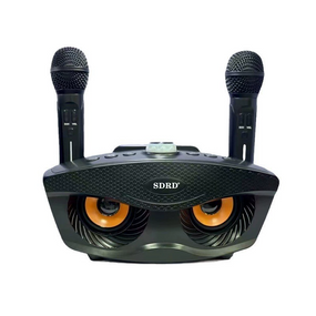 Портативна Безпровідна Караоке Система Переносна SDRD на Два Мікрофони з Блютуз Колонкою SD306S Чорна