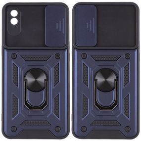 Ударостійкий чохол Camshield Serge Ring для Xiaomi Redmi 9A TPU+PC, Шторка на камеру, Синій