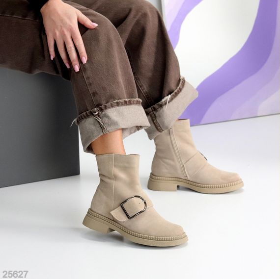 Стильні замшеві черевики з утеплювачем низький хід | Зображення 8