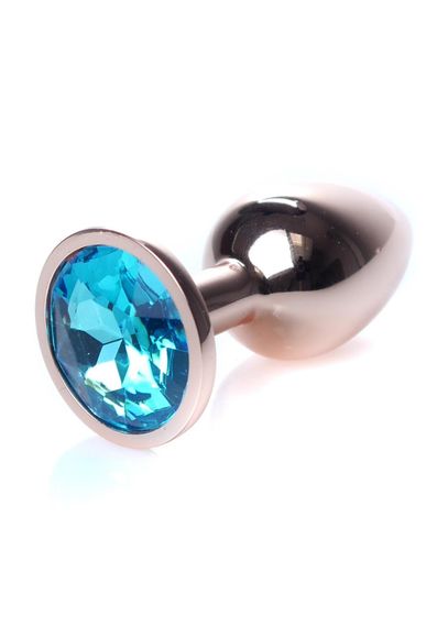 Анальна пробка - Jewellery Red Gold Plug Light Blue | Зображення 2