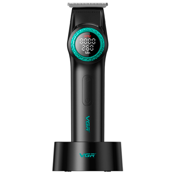 Триммер аккумуляторный VGR V-977 BLACK, регулировка мощности 6000 - 8000 RPM, 2500 mAh, 4 насадки, LED дисплей | Зображення 1