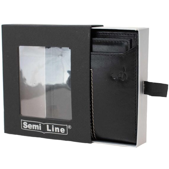 Портмоне чоловіче шкіряне Semi Line RFID Black (P8267-0) | Зображення 3