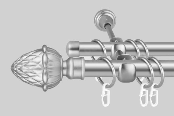 Карниз для штор двухрядный металлический 19 мм (комплект) 320 см