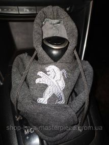 Чехол кофта Худи аксессуар на КПП Car Hoodie Peugeot Пежо серый подарок автомобилисту 10070