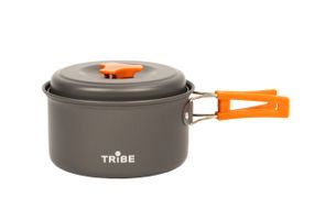 Казанок туристичний Tribe Pot 1л Alu алюмінієвий компактний, Похідний легкий казан трайб, Казанок для риболовлі та полювання