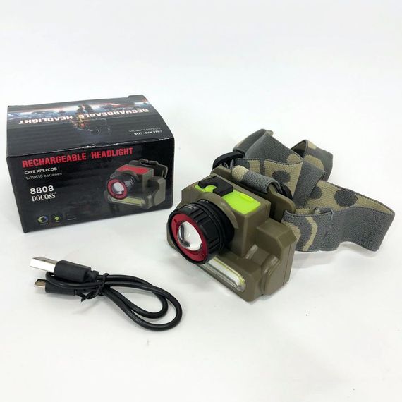 Ліхтар налобний Police 8808/6908-XPE+COB, micro USB, вбудований акумулятор,із зарядкою | Зображення 2