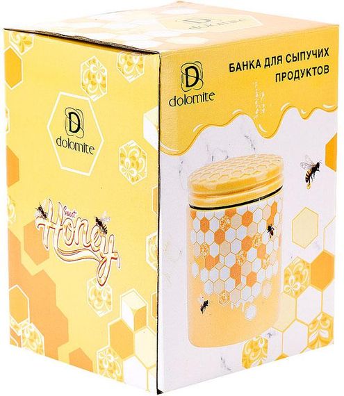 Банка керамічна "Sweet Honey" 650мл для сипучих продуктів, жовтий | Зображення 1