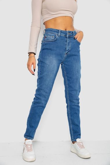 Джинси жіночі Mom-fit стрейч, колір синій, 244R1133 | Зображення 2