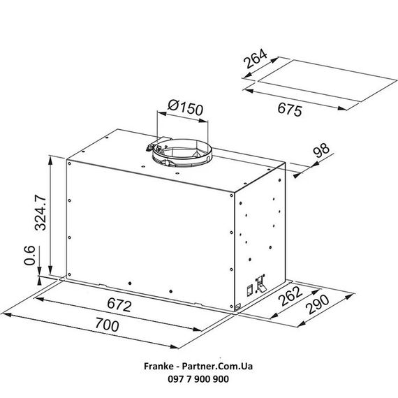 Витяжка Franke вбудовувана Box Flush EVO нерж (305.0665.361) | Зображення 1