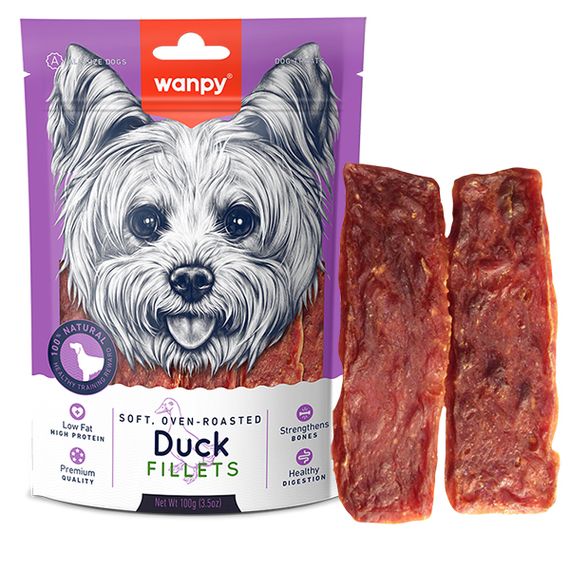 Лакомство для собак Wanpy Soft Duck Fillets с уткой 100 гр