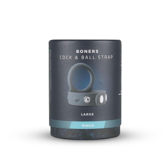 Подвійне ерекційне кільце Boners Cock & Ball Strap L, регулювання діаметра, 3,5–6 см Sex Aura | Зображення 1