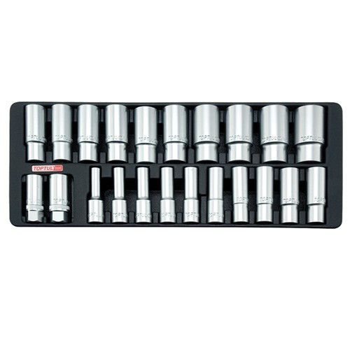 Набір головок довгих 1/2" 8-32мм 22ед. (в ложементі) TOPTUL GAAT2202