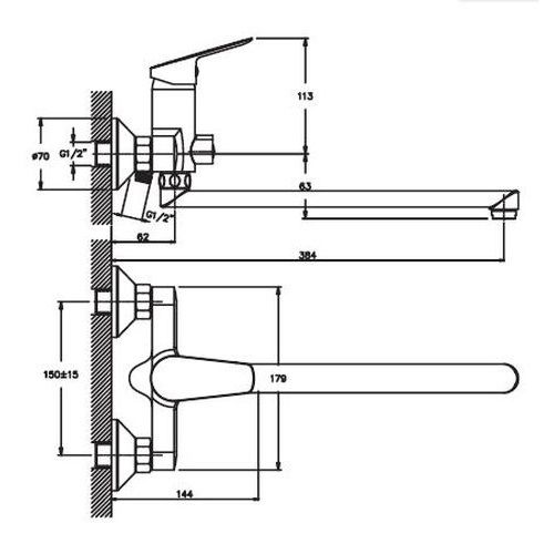Змішувач для ванни Haiba NIKAS 006 (HB0854) | Зображення 1