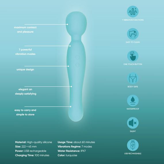 Вибратор-микрофон Sweet Em, бирюзовый Sex Aura | Зображення 4