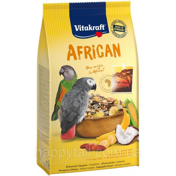 Корм Vitakraft African для жако крупных попугаев 750 г без сахара