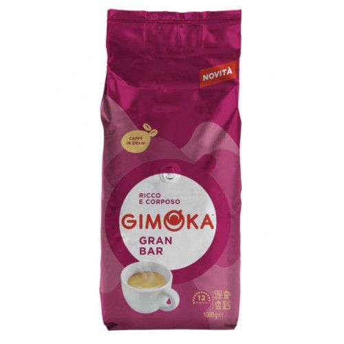 Кофе в зернах Gimoka Gran Bar, 1кг, Италия, темной обжарки, купаж робуста и арабика