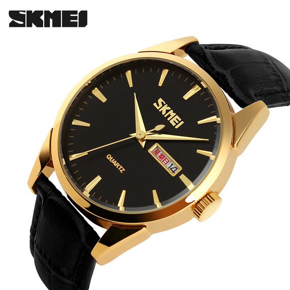 Чоловічий годинник Skmei 9073GDBK-B Gold-Black men | Зображення 1