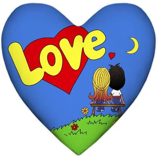 Подушка серце Love, синя 37x37 см (4PS_17LV001)