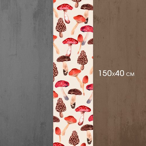 Доріжка на стіл Грибочки 150x40 см (DR__23S013) | Зображення 1