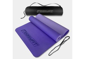 Коврик для йоги і фітнесу EasyFit TPE+TC 6 мм двошаровий + Чехол сиреневий (EF-1924s-VV)