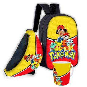 Набір дитячий Покемон Пікачу рюкзак 36х27см сумка-бананка, кружка з принтом для хлопчика (01568)