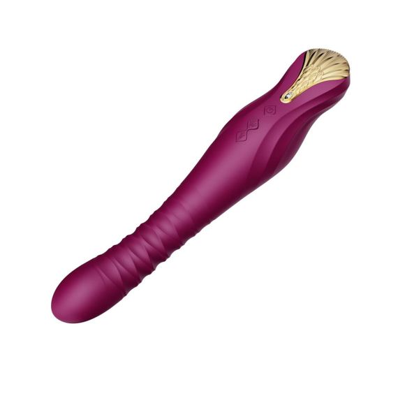 Смартвібратор-пульсатор Zalo — King Velvet Purple, кристал Swarovski Sex Aura | Зображення 3