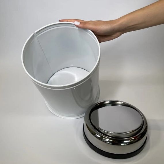 Відро для сміття Maxiflow 8 літрів з кришкою біле 4513.0000B.101.08 | Зображення 1