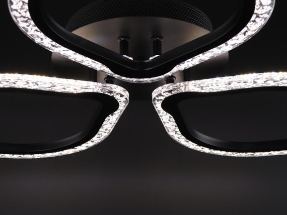 Люстра світлодіодна стельова LED світильник для квартири на стелю лед з пультом 25745 Чорний 8х57х57 см. | Зображення 5