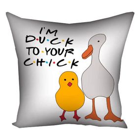 Подушка габардинова з принтом I'm duck to your chick 40x40 см (4P_DR006)