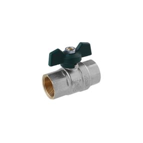 Кран кульовий STA "LB" 3/4" ВВ PN40 зелений метелик, нікельований