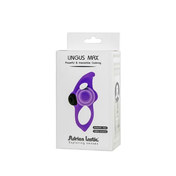 Ерекційне віброкільце Adrien Lastic Lingus MAX Violet з язичком для стимуляції клітора | Зображення 4