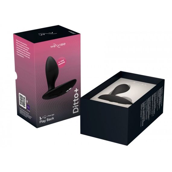 Анальна пробка з вібрацією We-Vibe Ditto+ Satin Black з пультом та керуванням з телефону Sex Aura | Зображення 9