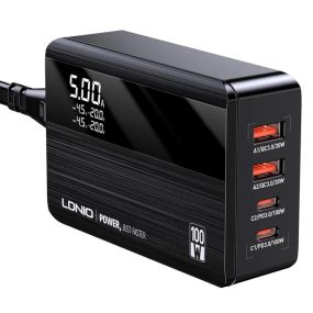 Швидкий зарядний пристрій USB C LDNIO 100 Вт GaN USB C
