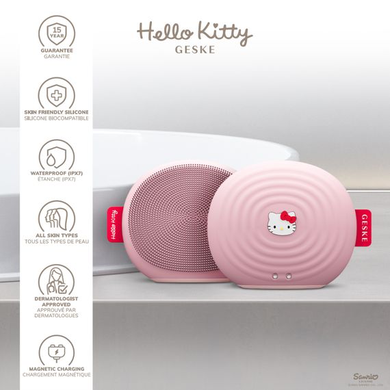 Електронна ультразвукова щітка для обличчя GESKE Sonic Facial Brush 4в1 by Hello Kitty pink | Зображення 2
