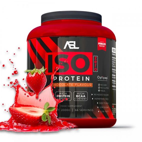 Протеин AllSports Labs Iso Zero Protein 2 kg (Strawberry) (90 % isolate, zero lactose, zero sugars, aspartame free)