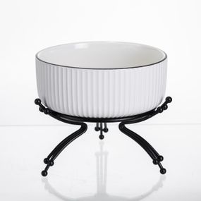 Салатник фарфоровый на металлической подставке Ø16 (см) тарелка для салата салатница Черный LB-1568B