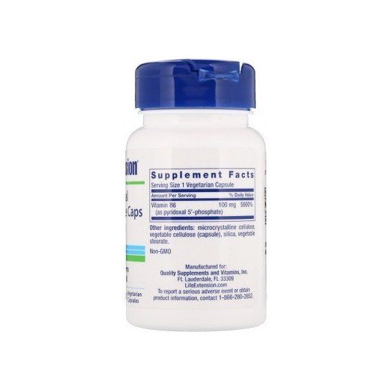 Пірідоксин Life Extension Pyridoxal 5'-Phosphate 100 mg 60 Veg Caps | Зображення 1