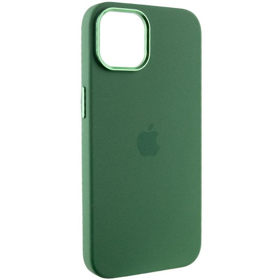 Чохол Silicone Case Metal Buttons (AA) для Apple iPhone 12 Pro Max (6.7") Силікон, Зелений/Clover