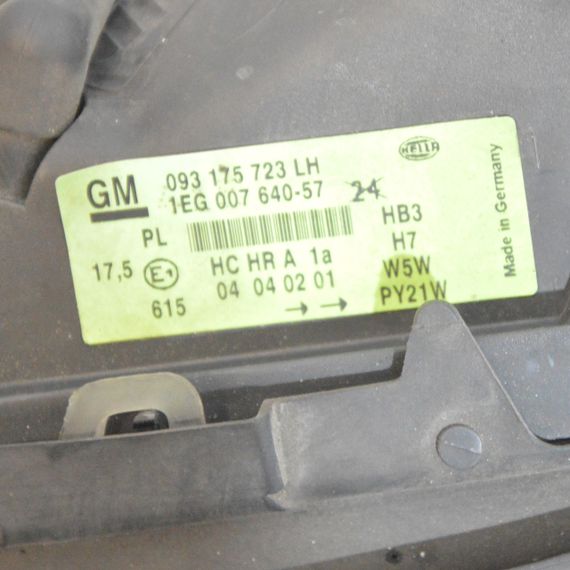 Фара ліва Opel Astra G 1998-2004 Фара передня ліва Опель Астра Г 093175723 1EG007640 | Зображення 6