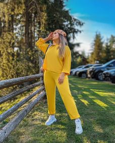 Жіночий прогулянковий костюм колір жовтий р.50/52 440978